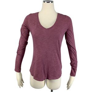 Old Navy XS Everywear Top Long Sleeve V-Neck Purple
